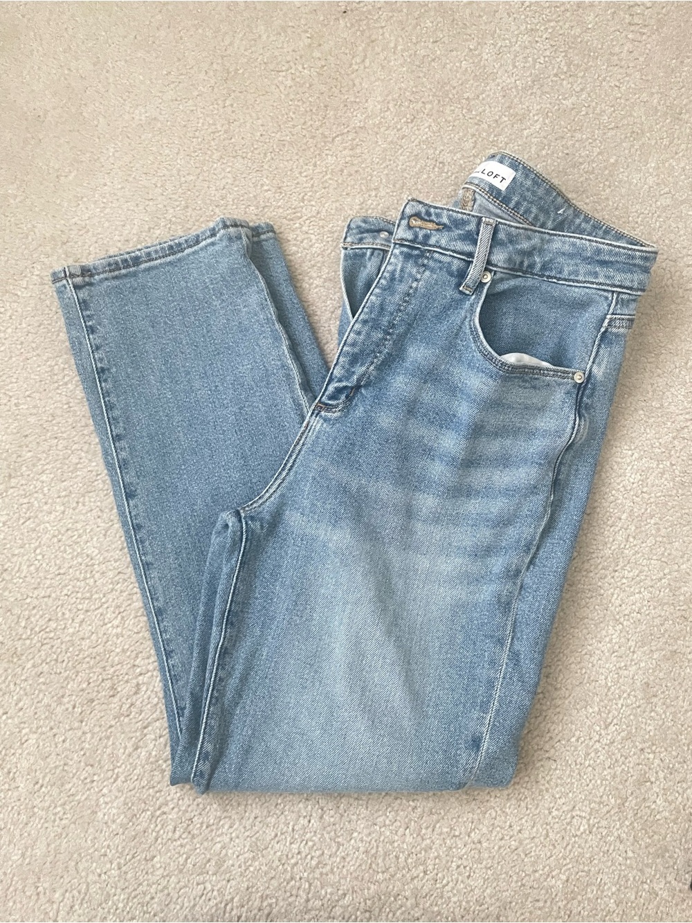 LOFT The Curvy Slim Light Wash Denim Jeans Womens 5 Pocket